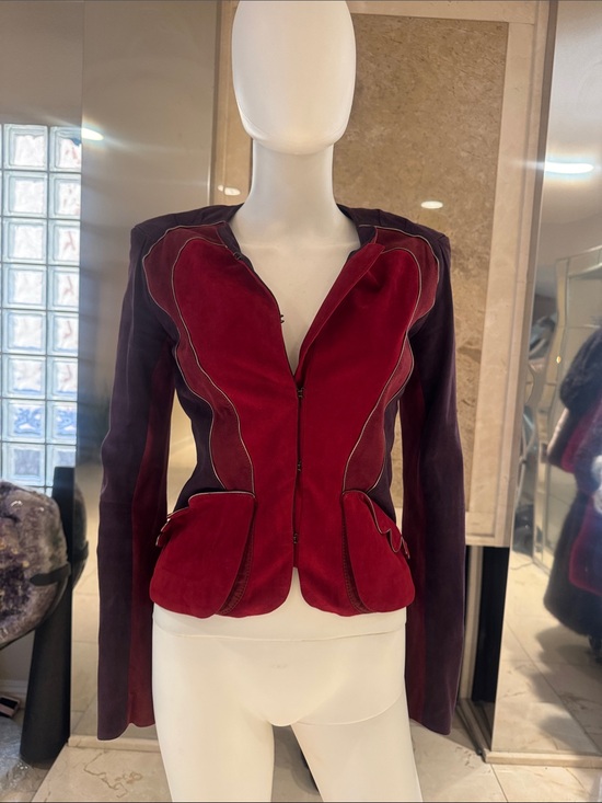 Roberto Cavalli Jackets & Blazers - Roberto Cavalli Vintage Suede Jewel Tone Leather Jacket